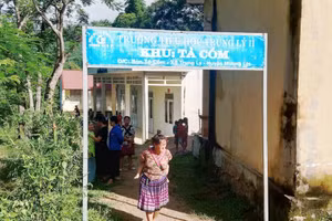 Điểm trường Tà Cóm - thuộc Trường Tiểu học Trung Lý 2, huyện Mường Lát, tỉnh Thanh Hóa. (Ảnh: Lộc Trung)