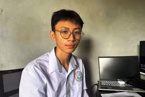 Em Nguyễn Đình Trung, học sinh Trường THPT Triệu Sơn 2 (Thanh Hóa).
