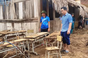 Trường Tiểu học Tam Thanh (Thanh Hóa) bị lũ tàn phá nặng nề.