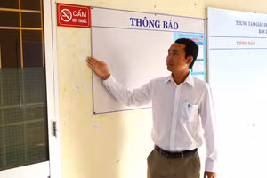 Trung tâm GDTX Cà Mau quy định cán bộ, giáo viên không được hút thuốc trong khuôn viên Trung tâm. Ảnh: QM