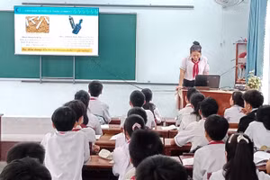 Học sinh Trường THCS Ân Đức chủ động phòng chống tác hại của thuốc lá, thuốc lá điện tử.