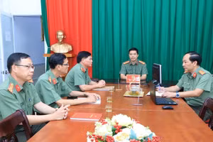 Công an tỉnh Đồng Nai họp bàn về phương án quyết liệt trấn áp tội phạm. Ảnh: CACC