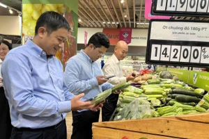 Lãnh đạo Sở Công Thương TPHCM và các ban ngành giám sát, kiểm tra hàng hóa tại siêu thị. Ảnh: Phương Uyên