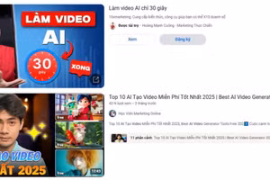 Nhiều video hướng dẫn tạo nội dung bằng AI xuất hiện trên YouTube. Ảnh chụp màn hình