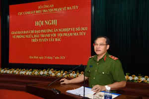 Thứ trưởng Bộ Công an - Trung tướng Nguyễn Văn Long phát biểu tại hội nghị.