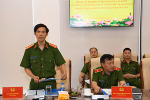 Đại tá Ngô Thanh Bình - Cục trưởng Cục Cảnh sát điều tra tội phạm về ma túy phát biểu.