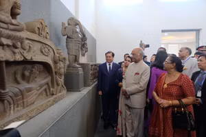 Tổng thống Ấn Độ và phu nhân thăm quan Bảo tàng điêu khắc Chăm Đà Nẵng năm 2018.