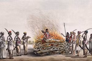 Góa phụ không tự nguyện sẽ bị cưỡng chế Sati. Ảnh minh họa: Ancient-origins.net