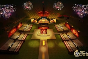 Phối cảnh sân khấu lễ khai mạc Festival Thăng Long - Hà Nội 2025.