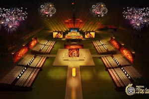 Phối cảnh sân khấu lễ khai mạc Festival Thăng Long - Hà Nội 2025.