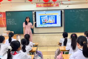 Học sinh Trường Tiểu học An Dương trong giờ học.