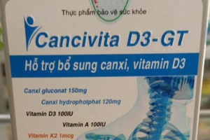 Sản phẩm thực phẩm bảo vệ sức khỏe CANCIVITA D3-GT.