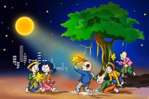 Vui Trung thu dưới ánh trăng rằm. Ảnh minh họa: ITN