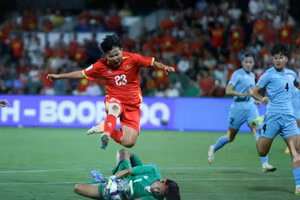 Đội tuyển nữ Việt Nam (23) thua 0-1 trước Đài Loan (Trung Quốc), lượt trận thứ hai bảng C, Vòng chung kết Asian Cup nữ 2026. Ảnh: INT.