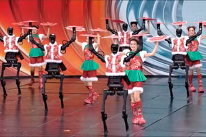 Robot biểu diễn văn nghệ tại Gala Lễ hội mùa Xuân năm 2025, Trung Quốc.