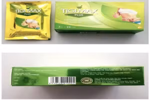 Thực phẩm bảo vệ sức khỏe Tigi Max Plus có chứa chất cấm Sibutramine và Phenolphtalein. Ảnh: Cục ATTP
