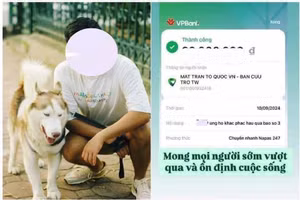 Hình ảnh số tiền chuyển khoản không đúng với sao kê bị cộng đồng mạng bóc mẽ. Ảnh chụp màn hình