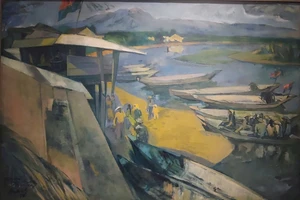 Huy Oánh - 'Đông Hà giải phóng', 1976. Ảnh: Hoàng Anh.