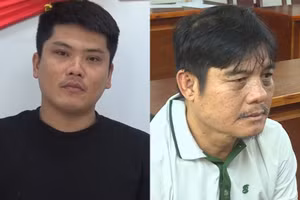 Bị can Nguyễn Thanh Hải (phải) và Huỳnh Cao Cường. Ảnh: Công an