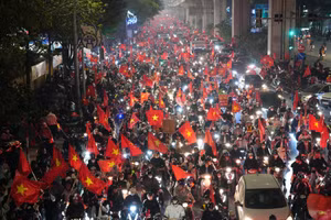 Người hâm mộ Việt Nam ăn mừng chức vô địch ASEAN Cup 2024. Ảnh: INT