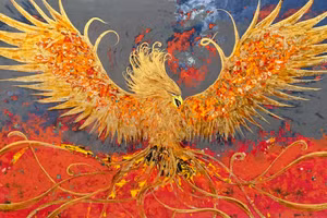 'Phượng hoàng lửa' - biểu tượng của sự chuyển hóa, từ đau khổ đến trí tuệ, từ tro tàn đến hồi sinh.