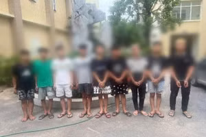 Các đối tượng bị Công an huyện Hoài Đức bắt giữ.