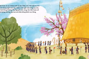 Sắc xuân Tây Nguyên trong cuốn sách 'Kho báu mùa Xuân'. Ảnh: NXB Kim Đồng - Hoàng Anh