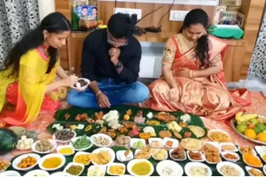 Suốt 40 ngày đầu làm rể, mọi bữa ăn của chú rể đều ngập món ngon. Ảnh: BBc.com