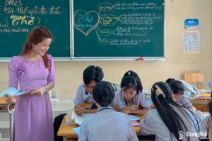 Cô Nguyễn Thị Thu Hương - giáo viên Ngữ văn, Trường THPT Nhơn Trạch (Đồng Nai) nổi tiếng với phương pháp dạy Văn sáng tạo. Ảnh minh họa: INT