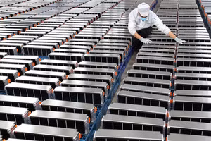 Một cơ sở thu gom pin xe điện tại Trung Quốc.