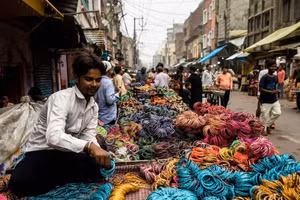 Khắp Firozabad, đâu đâu cũng có người bán vòng tay thủy tinh. Ảnh: Bbc.com 
