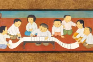 Bức tranh 'Thư pháp' (1964) của Mai Trung Thứ.