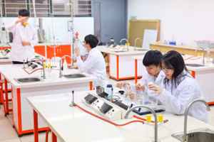 Học sinh Trường THPT chuyên Hà Nội - Amsterdam. Ảnh: Thanh Tùng