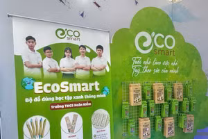Bộ sản phẩm EcoSmart của nhóm học sinh Trường THCS Hoàn Kiếm. Ảnh: NTCC