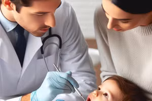 Trẻ cần được khám và điều trị sớm để tránh biến chứng nguy hiểm của bệnh bạch hầu có thể xảy ra. Ảnh minh họa: suckhoedoisong.vn