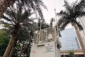 Một trạm quan trắc môi trường đặt tại công viên Thanh Xuân (Hà Nội).