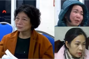 Bị can Phạm Thị Hòa (trái) và đồng phạm. Ảnh: Đ.X