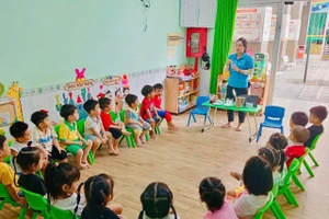 Các bé ở Trường Mầm non Ngôi Sao Sáng (Phường Linh Xuân, TPHCM)