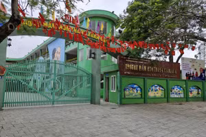 Trường Mầm non Thanh Xuân Nam thời điểm phóng viên ghi nhận giáo viên đã hết hạn tạm trú và thị thực.