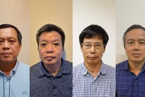 Nguyễn Bá Hoan, Tống Hải Nam, Nguyễn Gia Liêm, Phạm Viết Hương (từ trái qua phải ). Ảnh: BCA