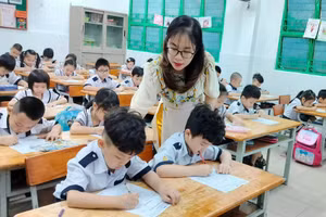 Tiết học của học sinh Trường Tiểu học Lê Văn Tám, quận Tân Phú, TPHCM. Ảnh: Hồ Phúc