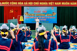 Học sinh Trường THPT Tức Tranh tham gia Cuộc thi 'Rung chuông vàng' tuyên truyền về tác hại của thuốc lá.