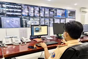 Trung tâm quản lý camera giao thông do Phòng CSGT (Công an TPHCM) quản lý. Ảnh: Công an TPHCM