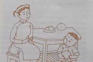 Minh họa sinh động trong cuốn sách 'Gia đình giáo dục - Phép dạy con'. Ảnh: Bình Thanh