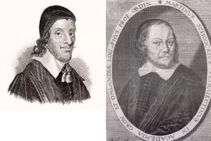 Meric Casaubon (trái) và Martin Schoock (phải), 2 nhà thần học đối đầu Descartes mạnh nhất. Ảnh: Wikipedia.org