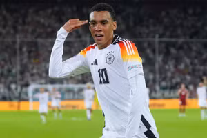 Musiala ăn mừng bàn thắng trận Đức gặp Hungary ngày 8/9. Ảnh: ITN