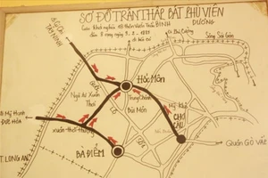Bản đồ trận 18 Thôn Vườn Trầu. Ảnh: Tư liệu