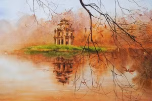 Tác phẩm 'Một ngày mùa Thu' của họa sĩ Tuyền Nguyễn.