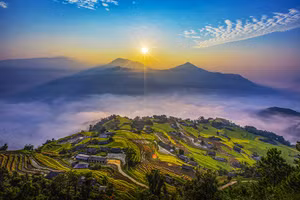 Phong cảnh Bản Phùng, tỉnh Tuyên Quang. Ảnh: Cục DLQGVN.