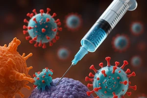 Minh họa truyền virus điều trị ung thư trong thử nghiệm lâm sàng.
